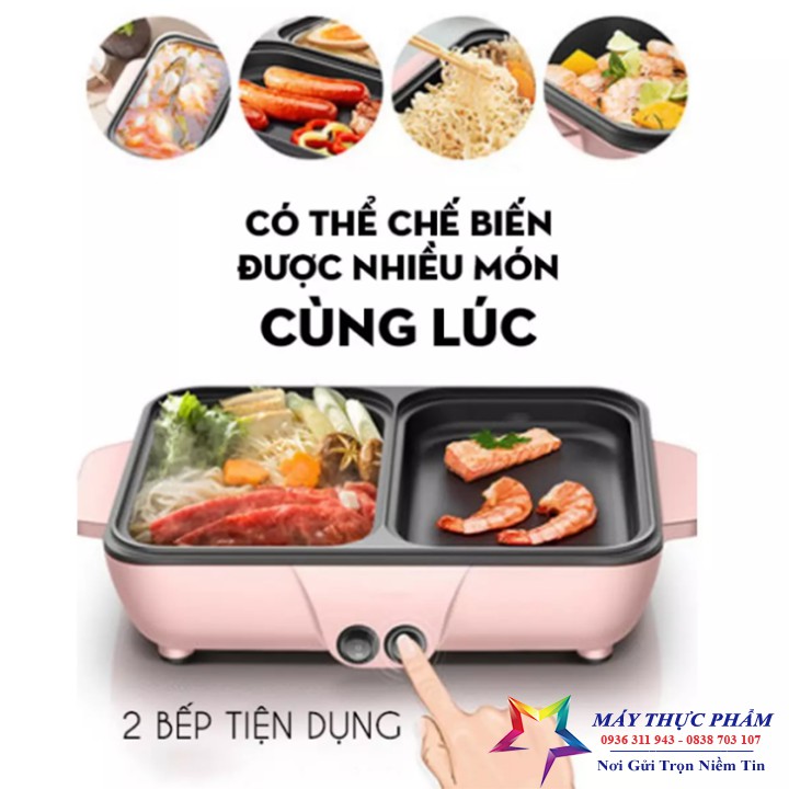 Bếp Lẩu Nướng 2 Ngăn Đa năng - Nồi Lẩu Nướng Hàn Quốc Đa năng