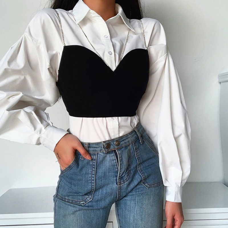 Áo Croptop Hai Dây Mỏng Cổ Chữ V Đính Đá Lấp Lánh Gợi Cảm Cho Nữ