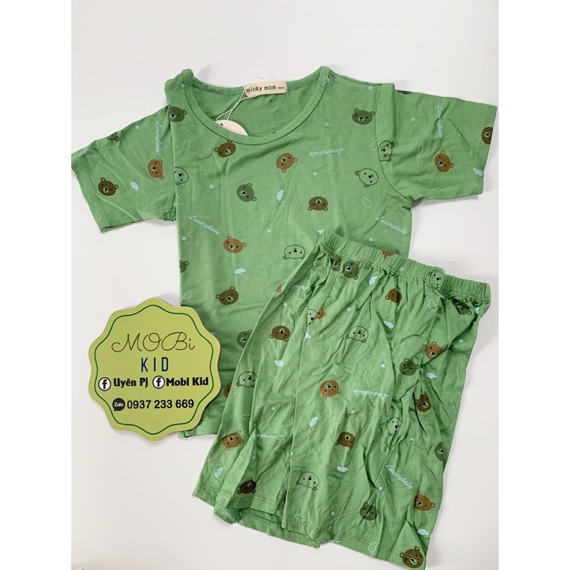 BỘ THUN LẠNH SIZE ĐẠI MINKYMOM HOẠ TIẾT GẤU CHO BÉ TỪ 19-26kí
