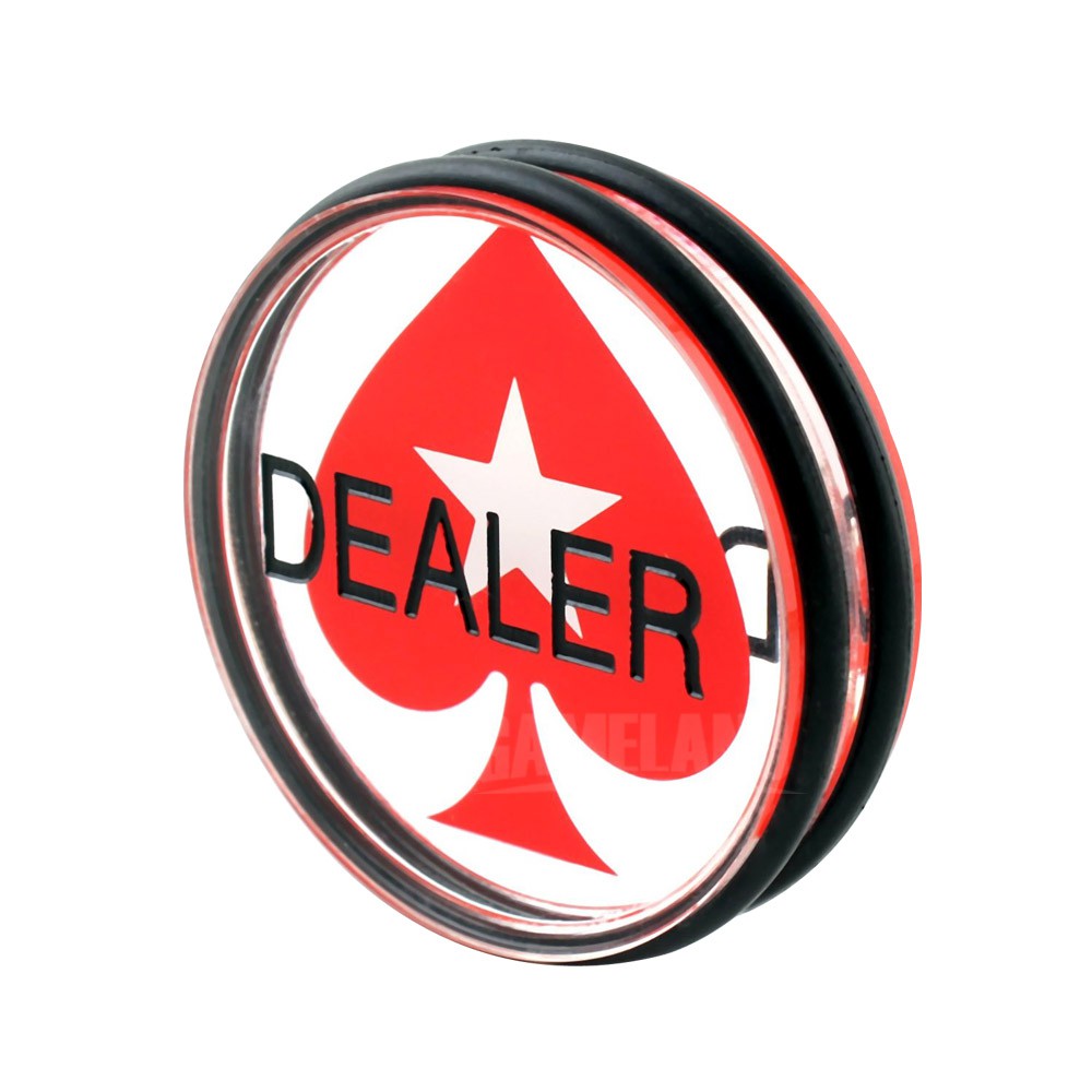 Dealer Button – Nút Dealer – Poker Dealer Button (Đen trắng, Poker Stars)
