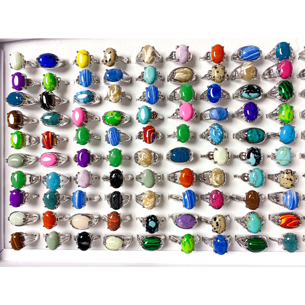 Bộ 10 NhẫN HợP Kim NhiềU MàU SắC