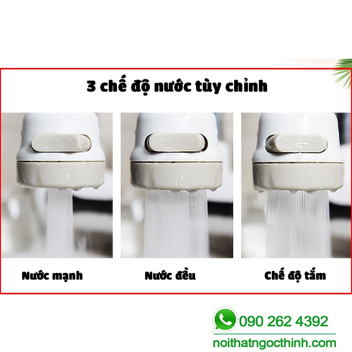 Vòi rửa chén VTA-01 TĂNG ÁP 3 CHẾ ĐỘ - Đầu phun vòi rửa bát SIÊU TĂNG ÁP xoay 360 độ có 3 chế độ phun tiện ích