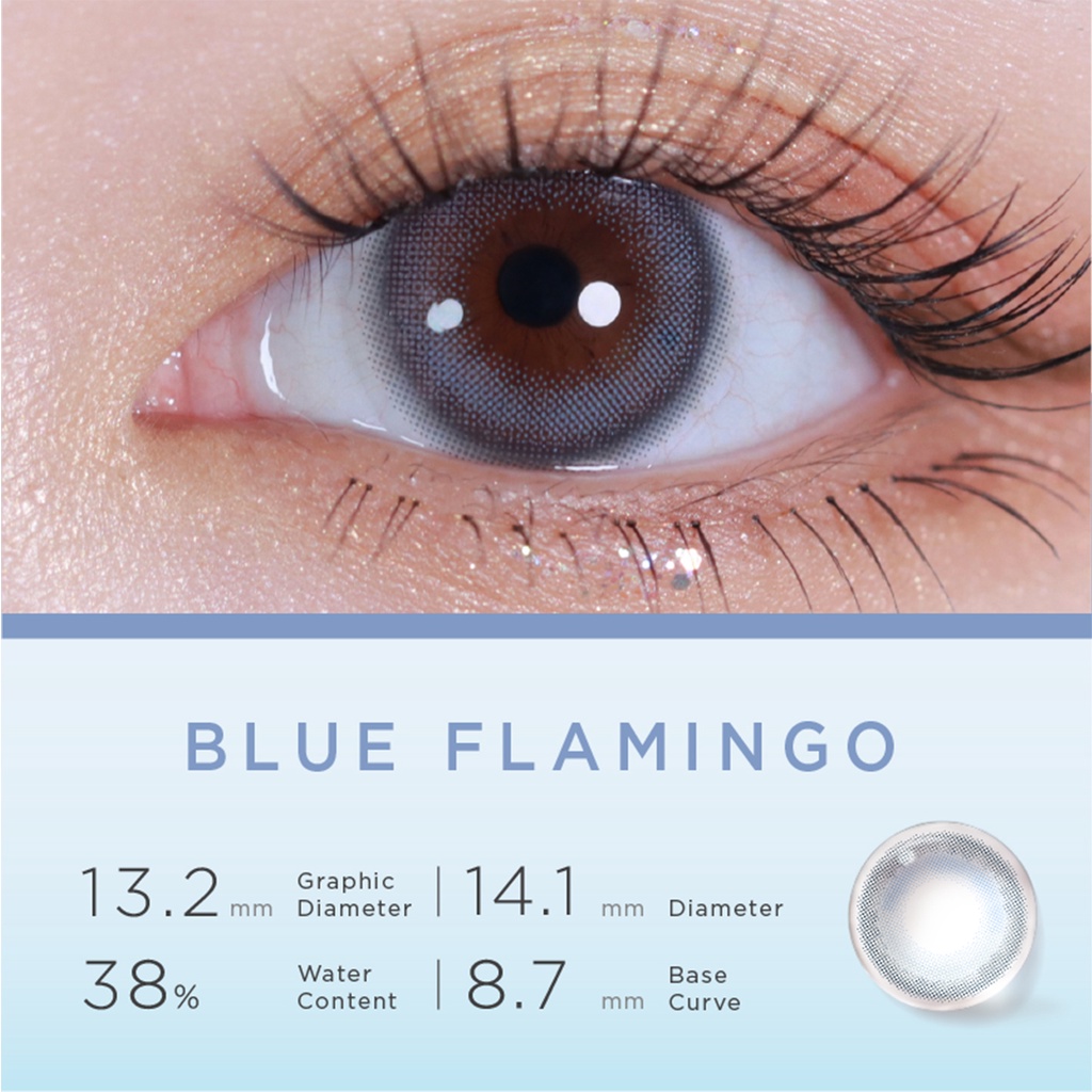 Cặp kính áp tròng Moody bộ sưu tập BLUE FLAMINGO 14.1mm