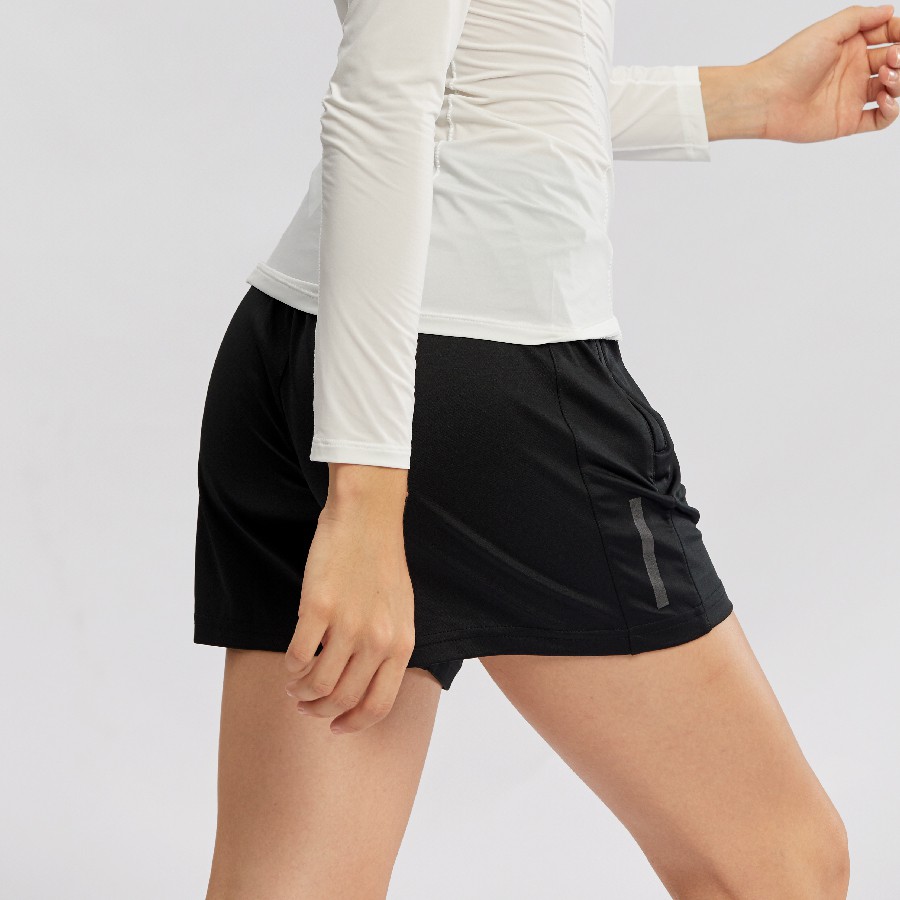 Quần short thể thao vải co giãn, túi khóa kéo hai bên liền sườn Nữ Short Multi Sport - Onways