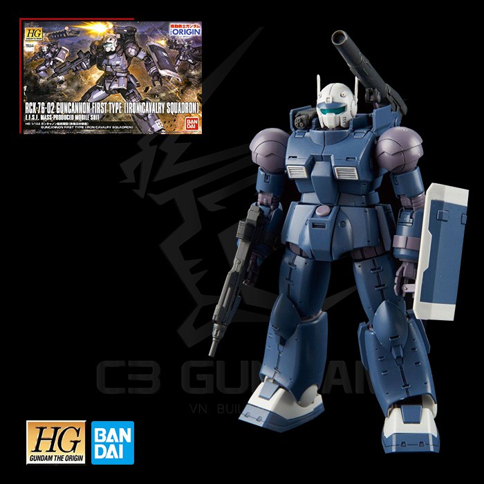 MÔ HÌNH GUNDAM BANDAI HG 1/144 RCX-76-02 GUNCANNON FIRST TYPE (IRON CAVALRY SQUADRON) GUNDAM THE ORIGIN GTO