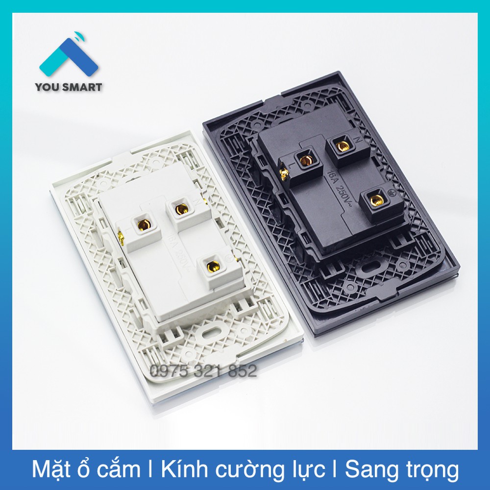 [Hỏa Tốc HN] Ổ cắm âm tường Full Mặt Kính cường lực