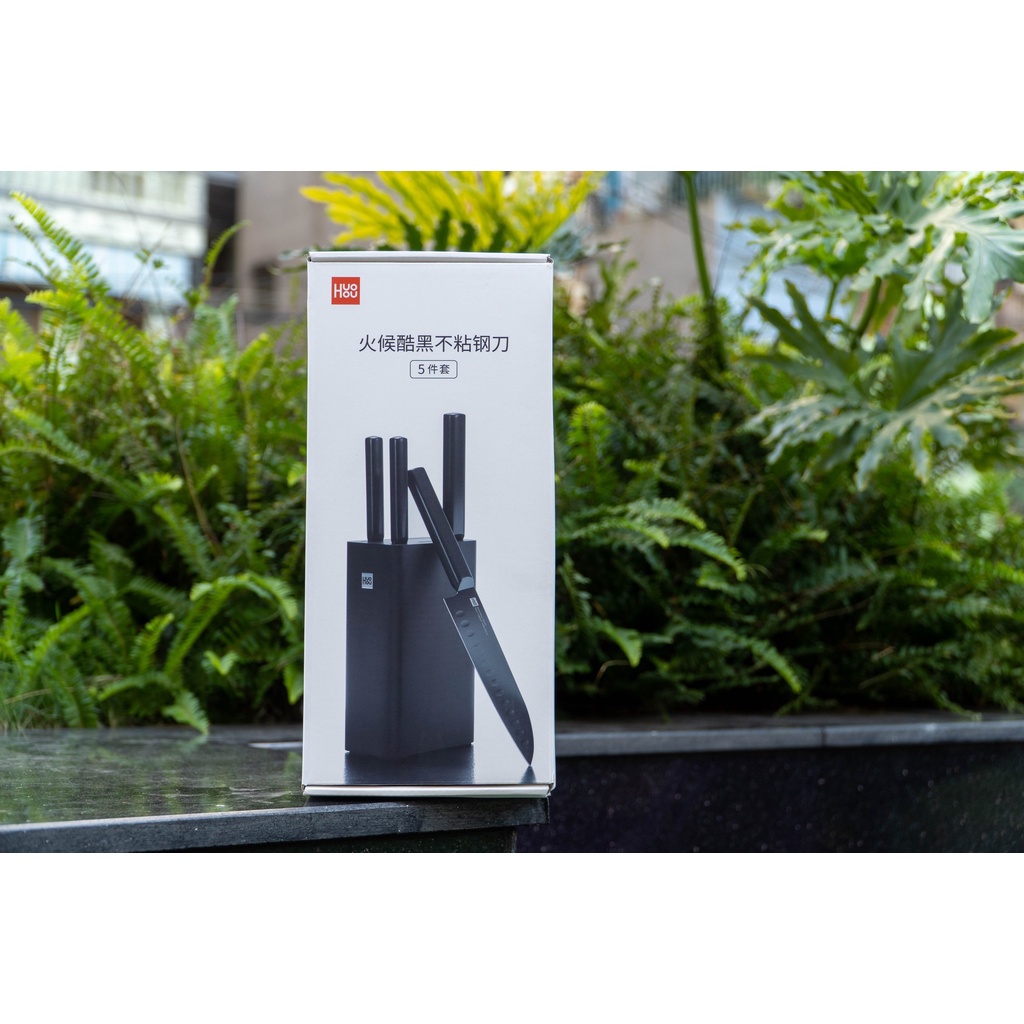 Bộ dao Đức 5 món XM HuoHou kèm chân đế cao cấp