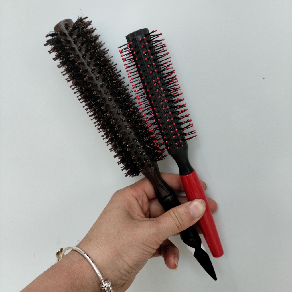 Lược Tròn Sấy tóc tạo kiểu Lô sấy đầu nhọn cán gỗ các loại