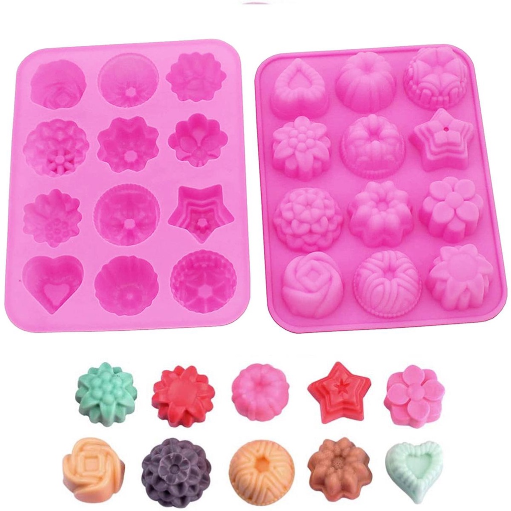 Khuôn Silicone Làm Nến / Sáp Ong Hình Bông Hoa