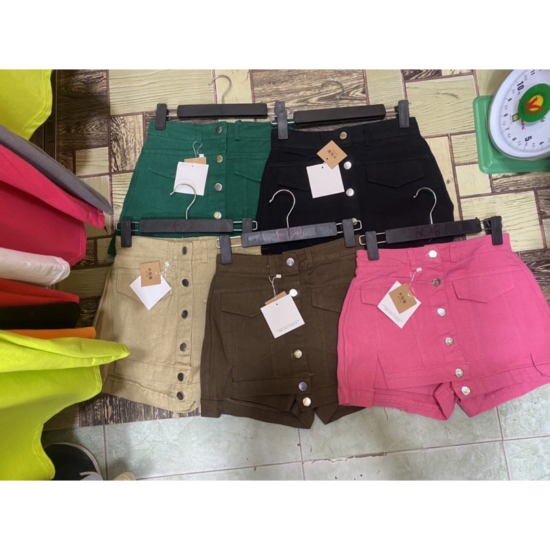 QUẦN GIẢ VÁY CÚC TÚI NẮP VẠT LỆCH QUẢNG CHÂU MS20177 (D1-4)