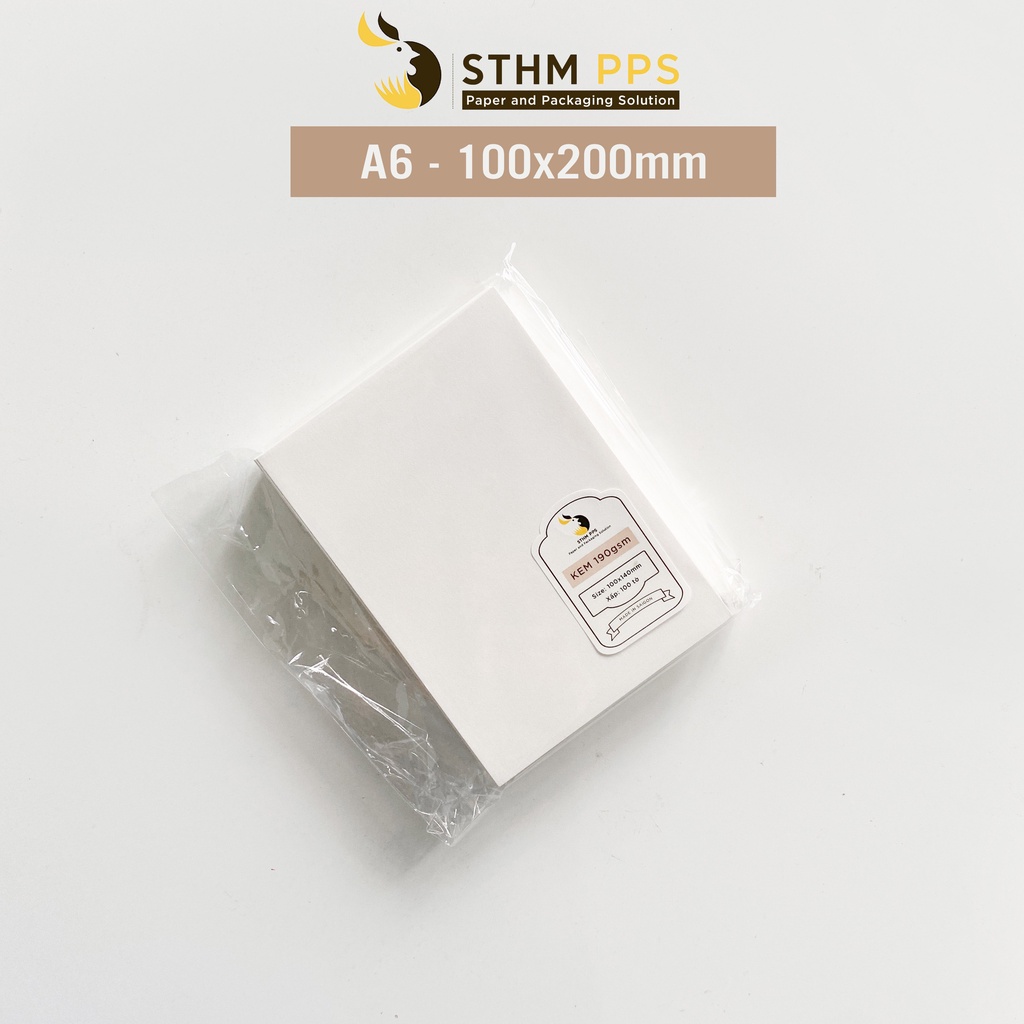 100 tờ giấy kem 190gsm - A4 A5 A6 - Dùng in ấn, vẽ phác thảo, ghi chú - STHM PPS