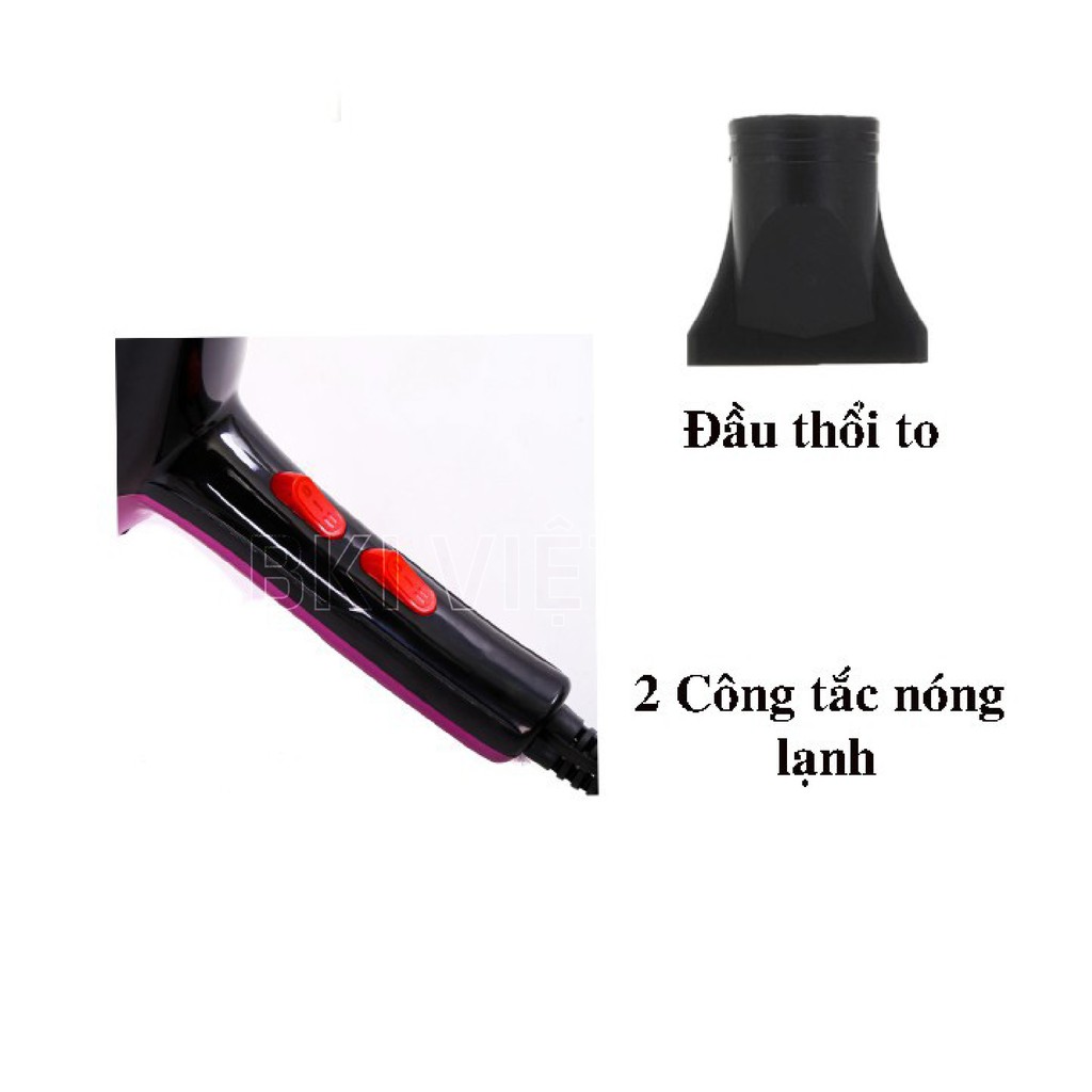 Máy Sấy Tóc 2 Chiều Công Suất 2800w, Máy Sấy Tóc Nóng Lạnh Chạy Êm Khỏe Tặng Lược - MAYSAYK1LUOC