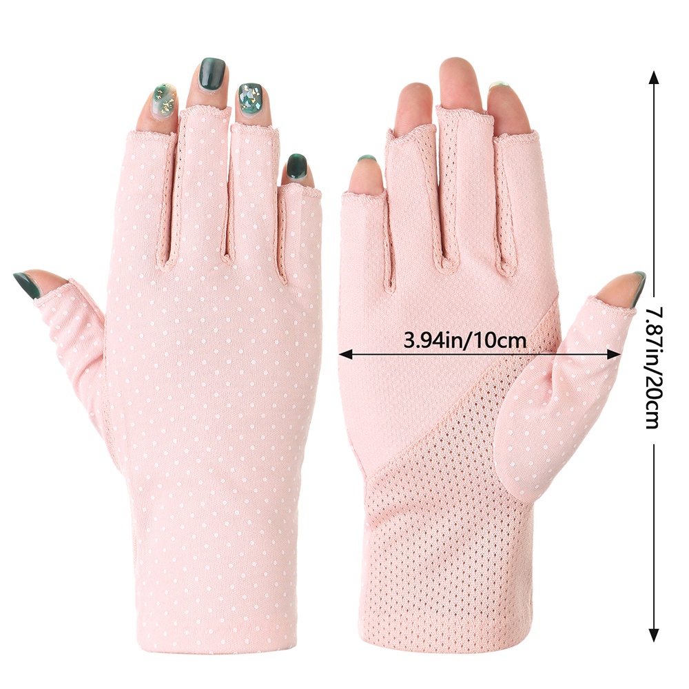 Đôi găng tay nữ hở ngón chống nắng chống trượt chống tia uv nhiều màu sắc