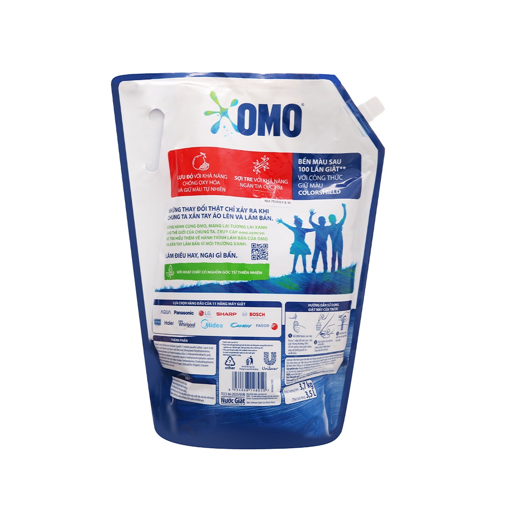 Nước giặt OMO CỬA TRƯỚC BỀN ĐẸP TÚI 3.6KG