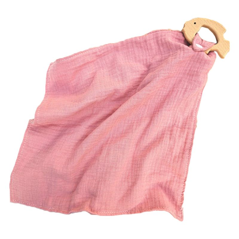 Haha Yếm Ăn Cotton Có Vòng Nhẫn Hình Động Vật Cho Bé Mọc Răng