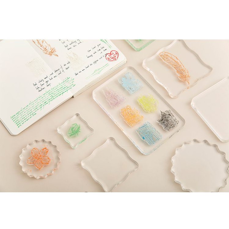 Cán nhựa con dấu trong suốt Clear stamp Acrylic Block