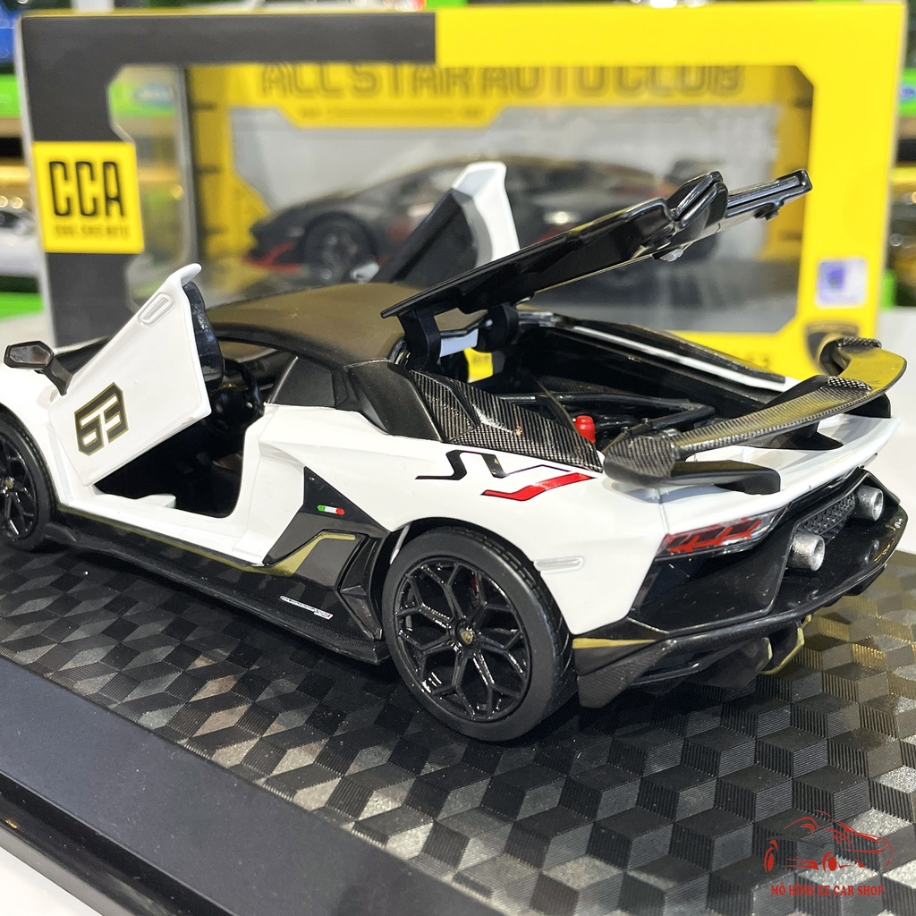 Mô hình xe ô tô hợp kim Lamborghini Aventador SVJ63 tỉ lệ 1:24 hãng MSZ 2 màu