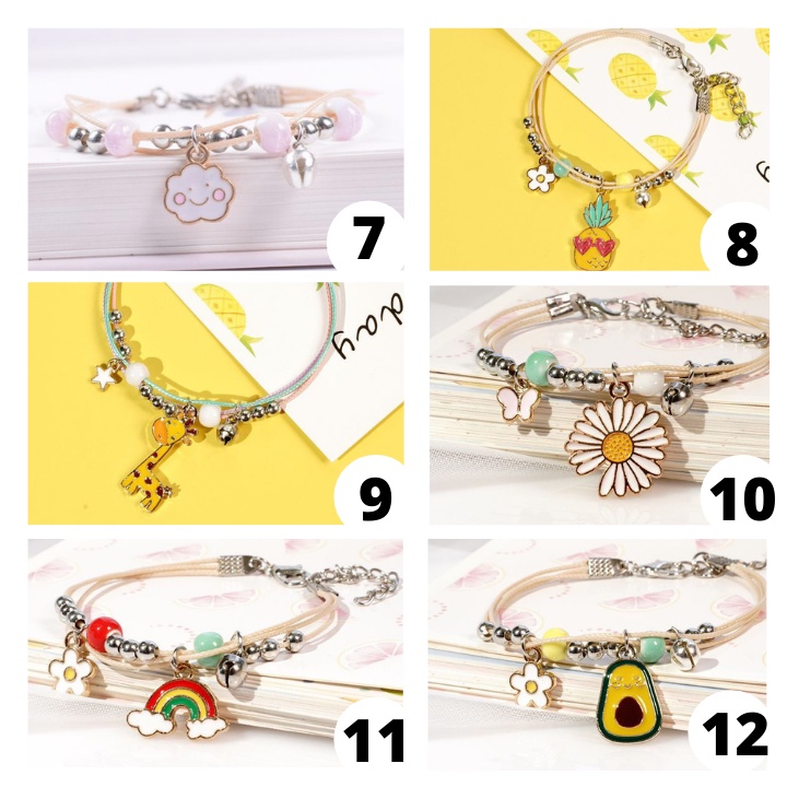 Lắc/ Vòng Tay Nữ So Cute ERASHOP - Dây Cói Kèm Charm Xinh Xắn, Dễ Thương, Đơn Giản Siêu Rẻ Đẹp