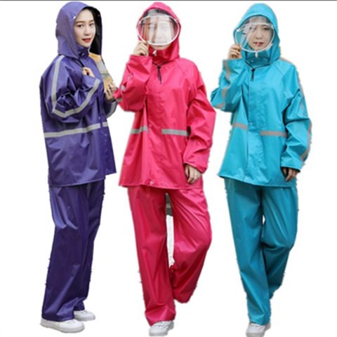 Bán trước❦❦[Giá đặc biệt hôm nay] Áo mưa cho xe máy đạp điện Poncho Double Brim Set dành người lớn Bộ xẻ tà