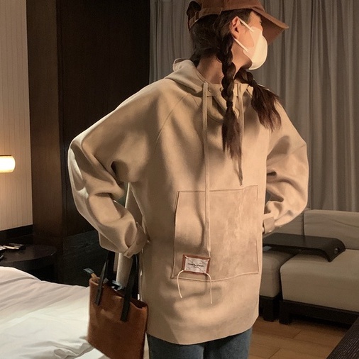 【ZHELIHANGFEI】Áo Hoodie Tay Dài oversize Thời Trang Trẻ Trung