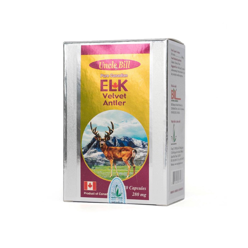 Thực Phẩm Bảo Vệ Sức Khoẻ: Viên Nang Nhung Hươu Uncle Bill Pure Canadian ELK