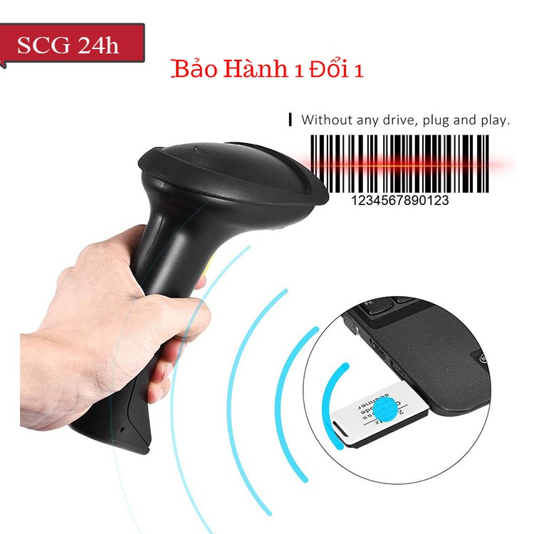 Máy Bắn Mã Vạch Không Dây Cao Cấp, Scan Cực Nhanh Bảo Hành Đổi Trả 12 Tháng bởi SCG 24h