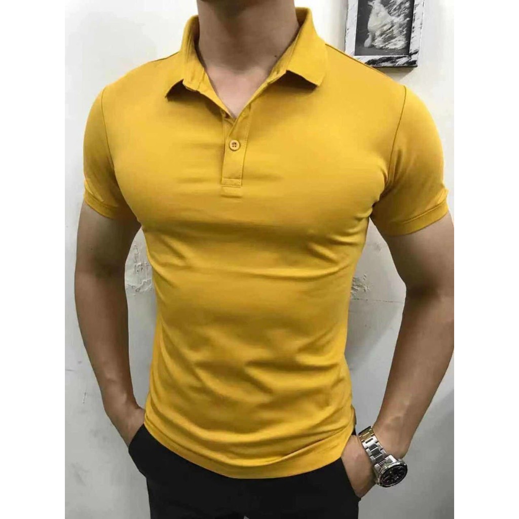 [ẢNH THẬT] Áo Polo Nam Trơn Áo Lacoste Slim Fit Cotton Dáng Ôm Body Chất Thấm Hút Mồ Hôi Màu Trắng Đen Cam Đất Vàng Xanh