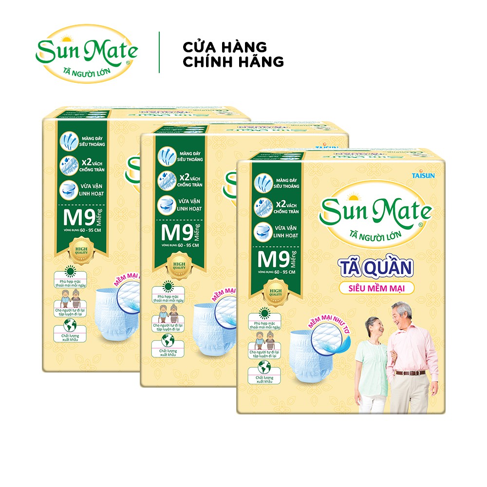 Combo 3 Tã Quần Siêu Mềm SUNMATE M09