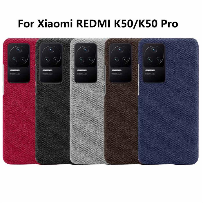 Ốp Điện Thoại Vải Phối Da + Vải Sang Trọng Chống Trượt Chống Rơi Cho Redmi K50 Pro K 50 5G