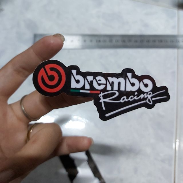 Tem Decal Sticker Brembo Trắng Đen Dán Xe Giá Rẻ