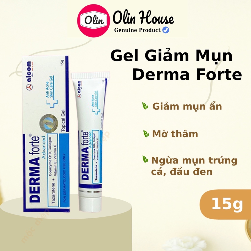 Derma Forte 15g - Gam Ma, Gel Giúp Giảm Mụn Trứng Cá, Ngừa Thâm, Mờ Sẹo, Dưỡng Da - Olin House