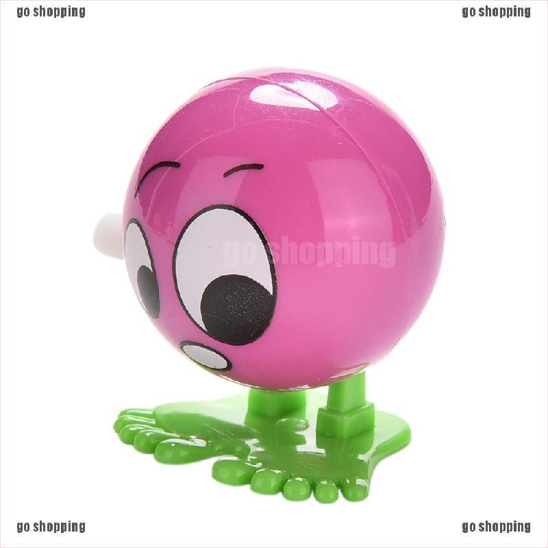 {go shopping}1 Pcs Wind up Face Colorful Funny  Cartoon Somersault Running Clockwork  Toys