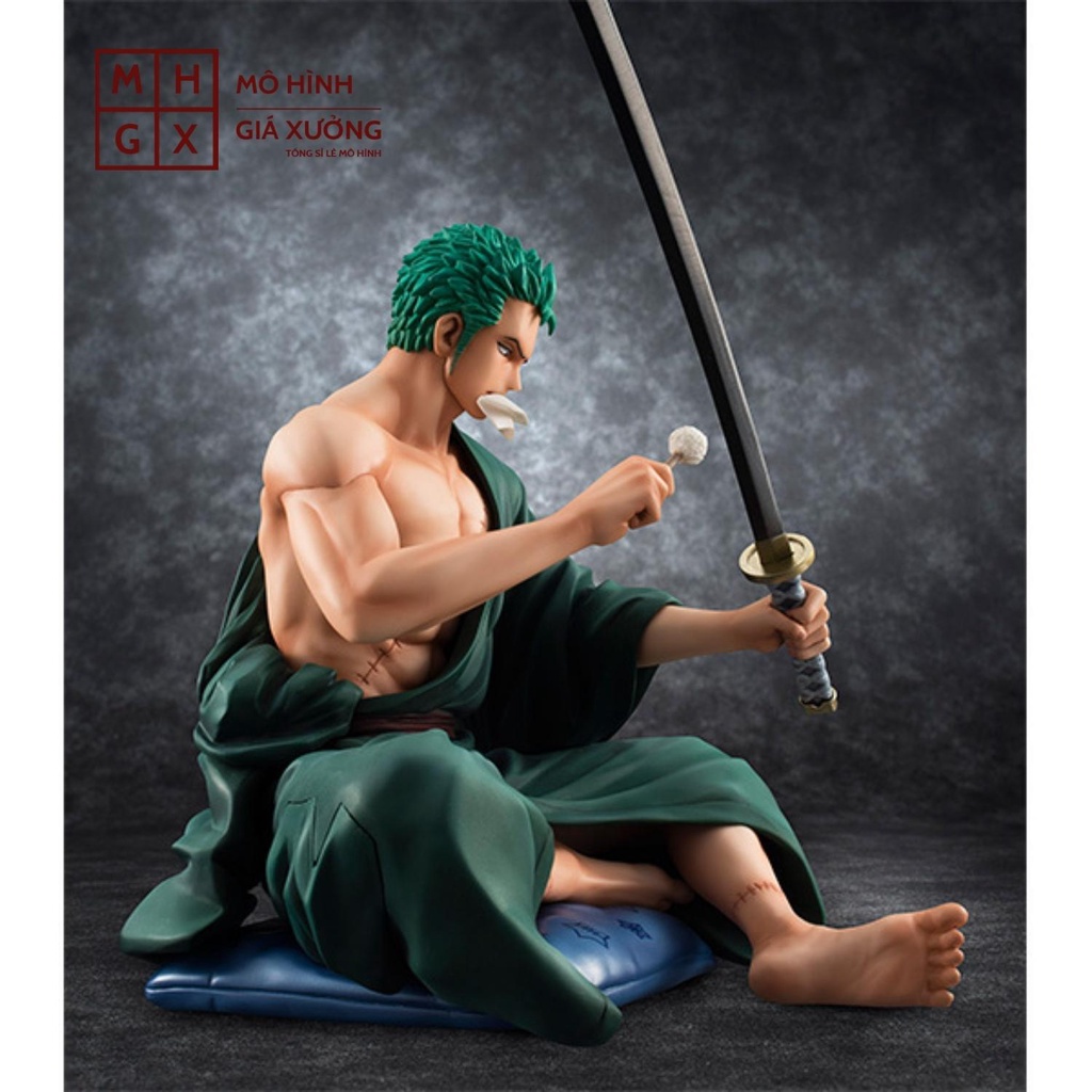 Mô hình One Piece Zoro POP ngồi lau kiếm cao 15cm , figure mô hình one piece giá xưởng