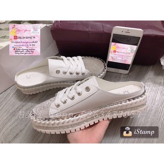 ORDER giày hở gót đính đá buộc dây (kèm video + ảnh thật )
