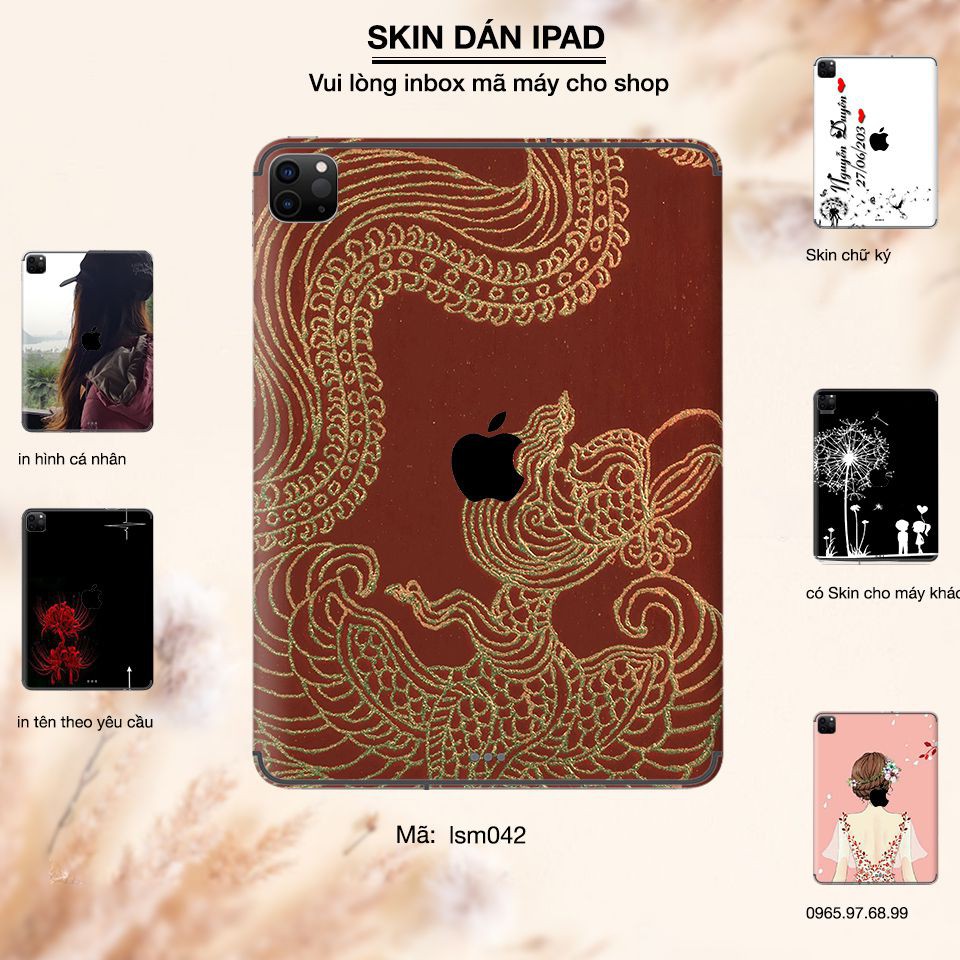 Skin dán iPad in hình Rồng bay Phượng múa - lsm043 (inbox mã máy cho Shop)