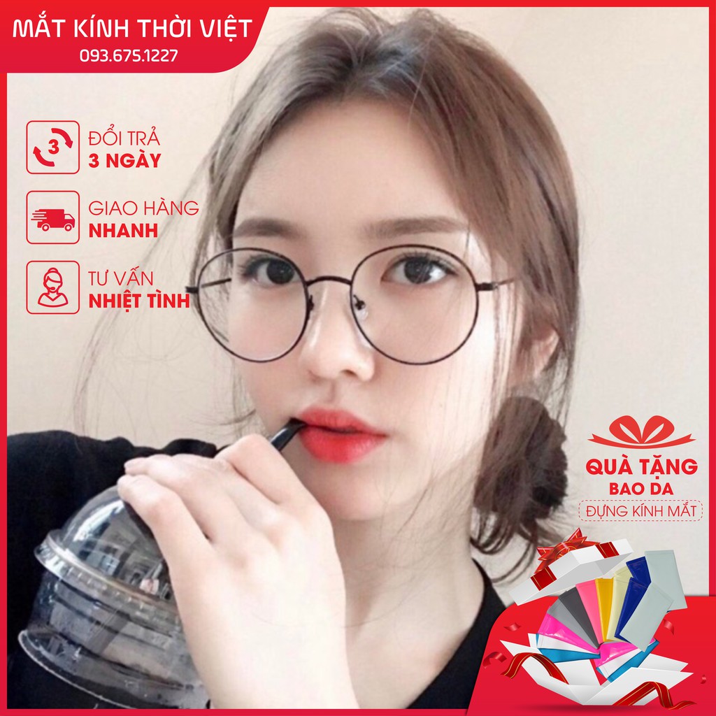 Mắt kính thời trang tròn xoe Nobita thời trang - gọng kính giả cận nữ - Mắt Kính Thời Việt