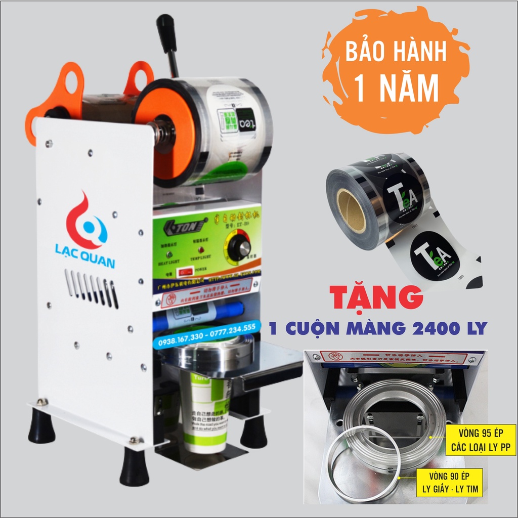 Máy dập tự động cuộn màng, máy dập tay ly nhựa cốc nhựa ETON B9 bảo hành 1 năm