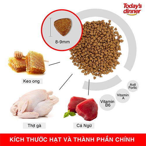 Thức ăn hạt cho mèo mọi lứa tuổi Today's Dinner Hàn Quốc 40Gr
