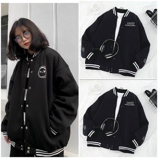 Bomber nỉ bo viền+mặt gấu