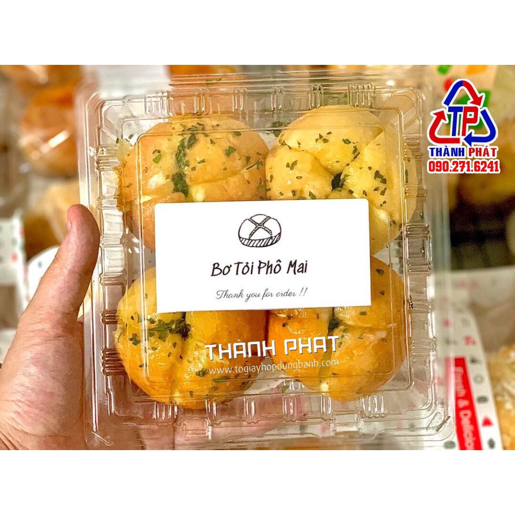 100 Hộp H132 vuông dùng đựng bánh ngọt nhiều loại, bánh da lợn