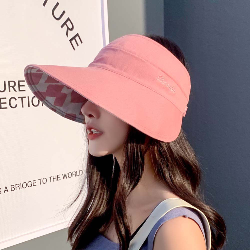 Mũ vành rộng hở chóp chống tia cực tím thiết kế thời trang cho nữ