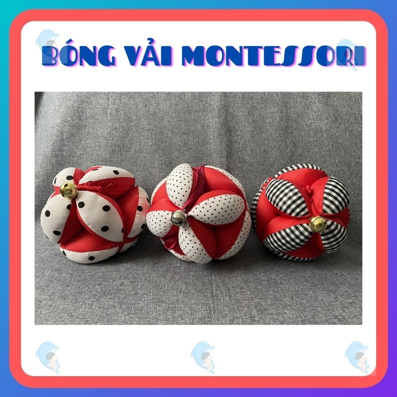 Bóng Múi Vải Montessori Giúp Kích Thích Thị Giác, Vận Động, Tập/Luyện Chân Dành Cho Bé Sơ Sinh Đến 1 Tuổi