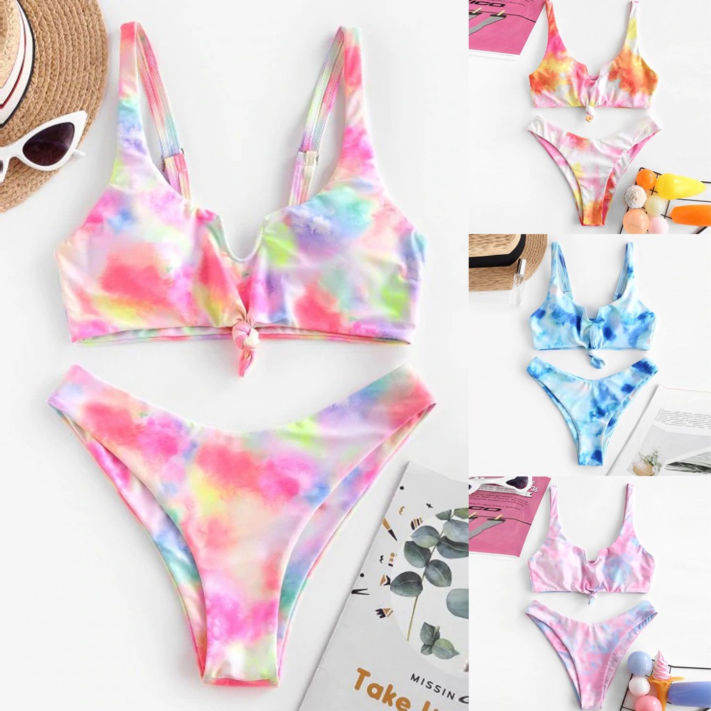 Bộ Bikini Hai Mảnh Cột Dây Cổ Yếm Quyến Rũ Cho Nữ