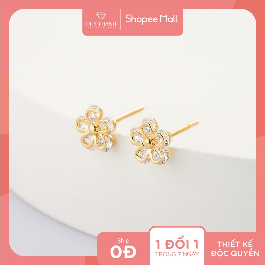 Bông Tai Nữ Vàng 10k BTAM82 Huy Thanh Jewelry