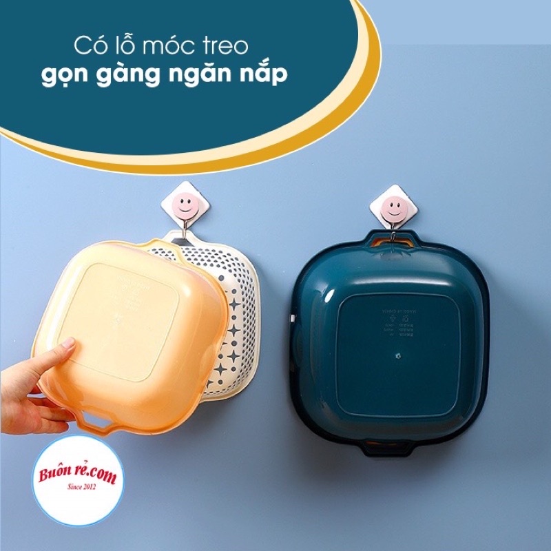 Bộ Rổ Chậu 6 món Ráo Nước 2 Lớp Cao Cấp Tiện Lợi,Rổ Đựng Rau, Hoa Quả, Nhựa PP Siêu Cứng, Siêu- 3288/3289/3290