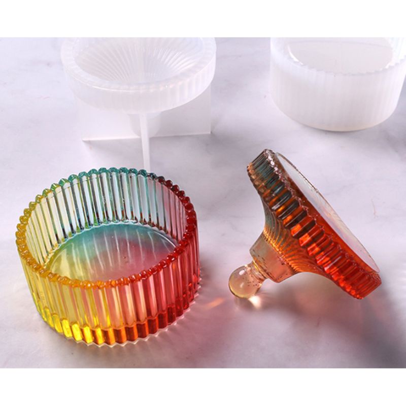 Khuôn silicon tạo hình làm hộp đựng trang sức hình tròn DIY tiện lợi