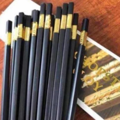 Bộ 10 Đôi Đũa Mạ Vàng, Đũa Hợp Kim Chống Mốc Hàn Quốc