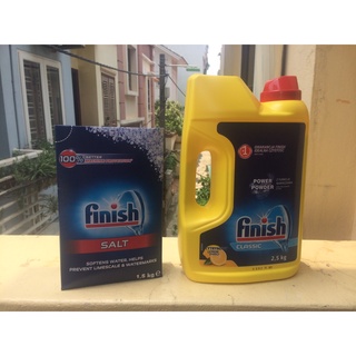 Combo Bột rửa bát finish 2,5kg dùng cho Máy rửa bát + Tặng viên rửa bát