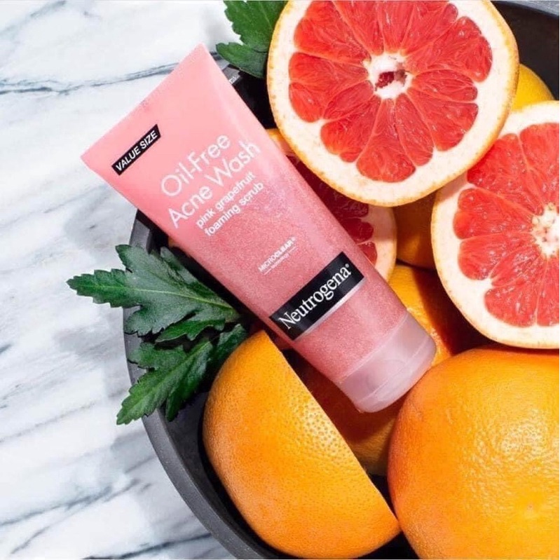 Sửa rữa mặt kiềm dầu, ngăn mụn cho da dầu mụn - Neutrogena Pureté Pamplemousse có hạt tẩy da chết