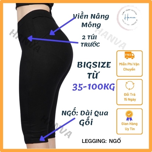 Quần Legging Ngố, Lửng Nâng Mông Co Giãn Không Cắn Chỉ